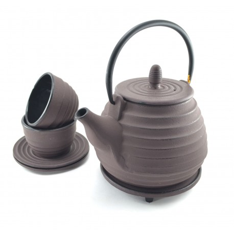 Plum Cast Iron tea set