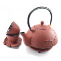 Orange Cast Iron Tea Set