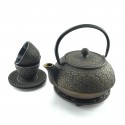 Gold Flower Cast Iron Tea Set