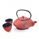 Red Cast Iron Tea Set